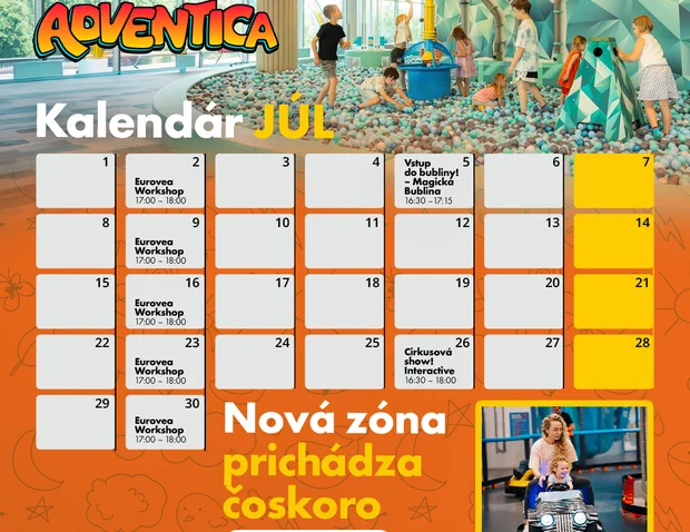 Júlové dobrodružstvá v Adventica parku